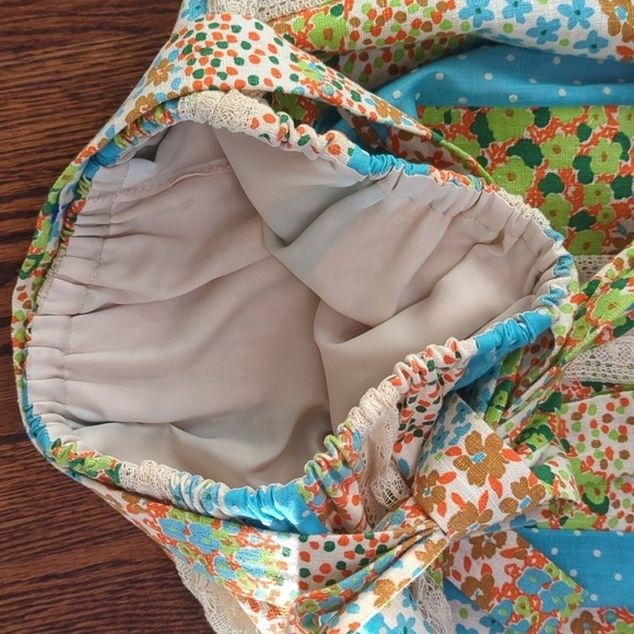 Vtg Patchwork Hand Crafted Maxi Skirt  Multicolor Festival Bohemian Woodstock L - Picture 7 of 10